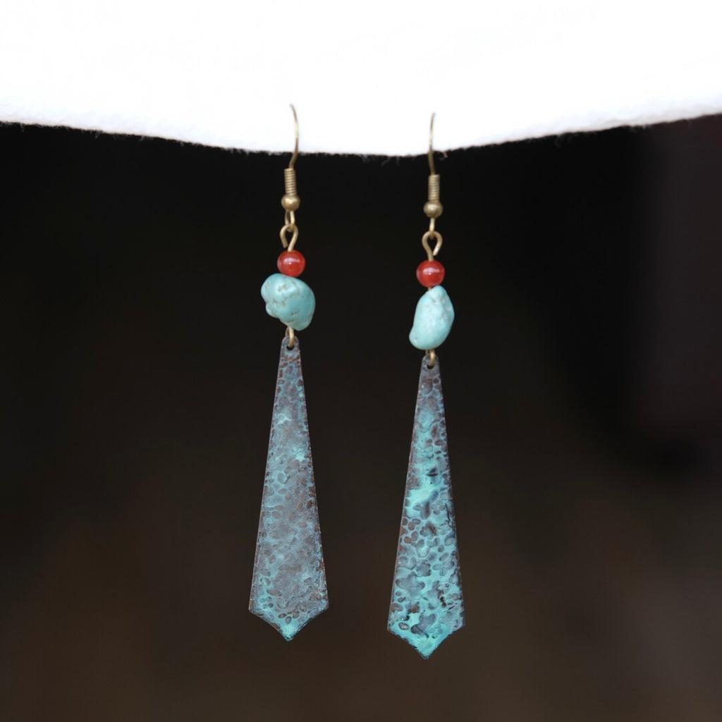 Handmade Mark Patina Earrings,Lumivault.