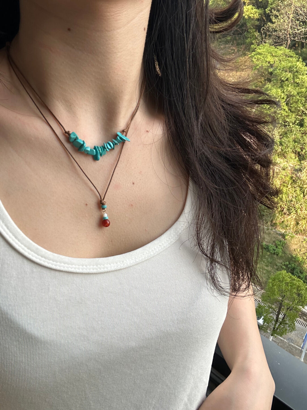 Stone Rhyme Double-layer Necklace,Lumivault.