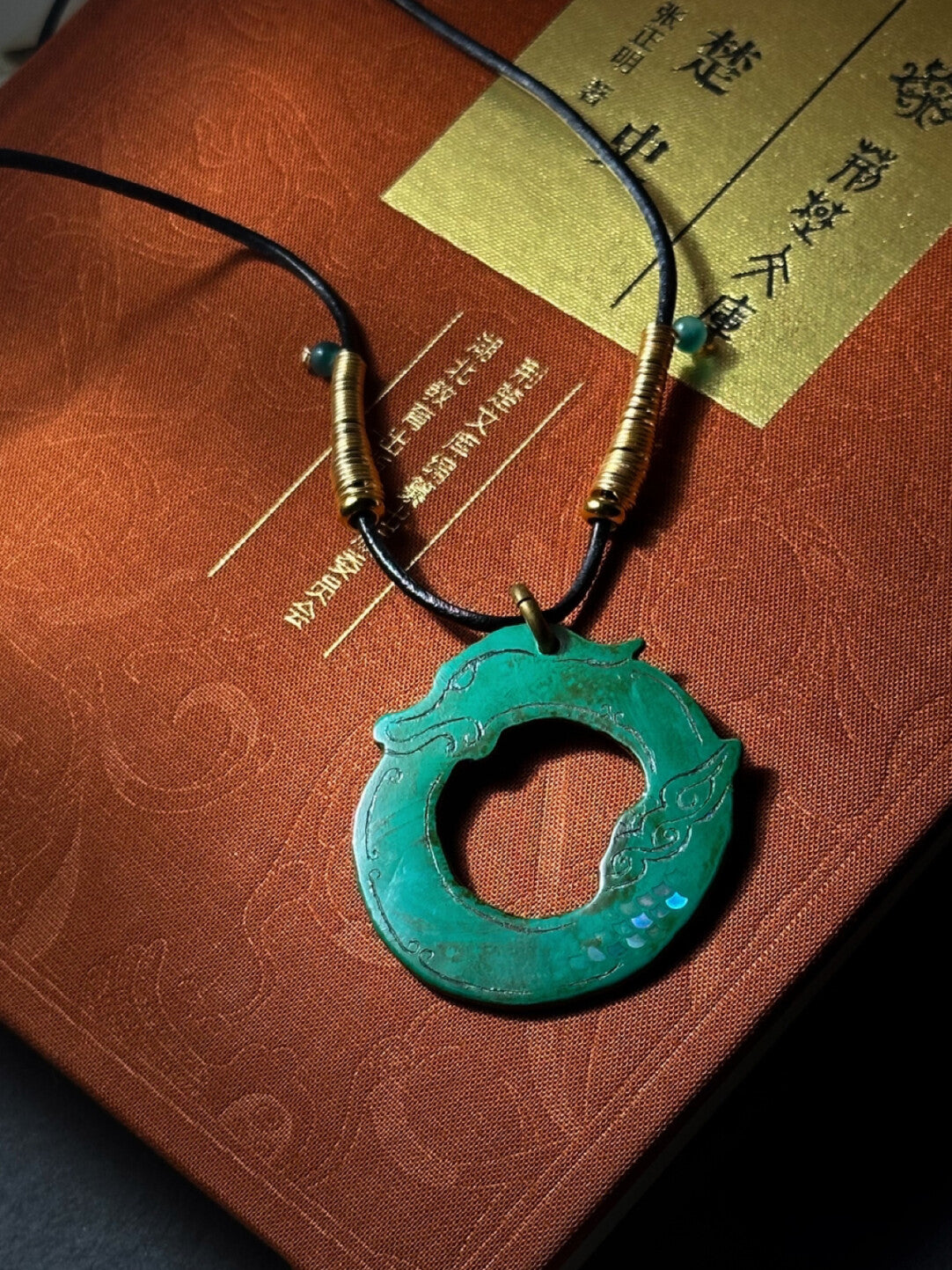 Gragon Lacquer Pendant Necklace,Lumivault.