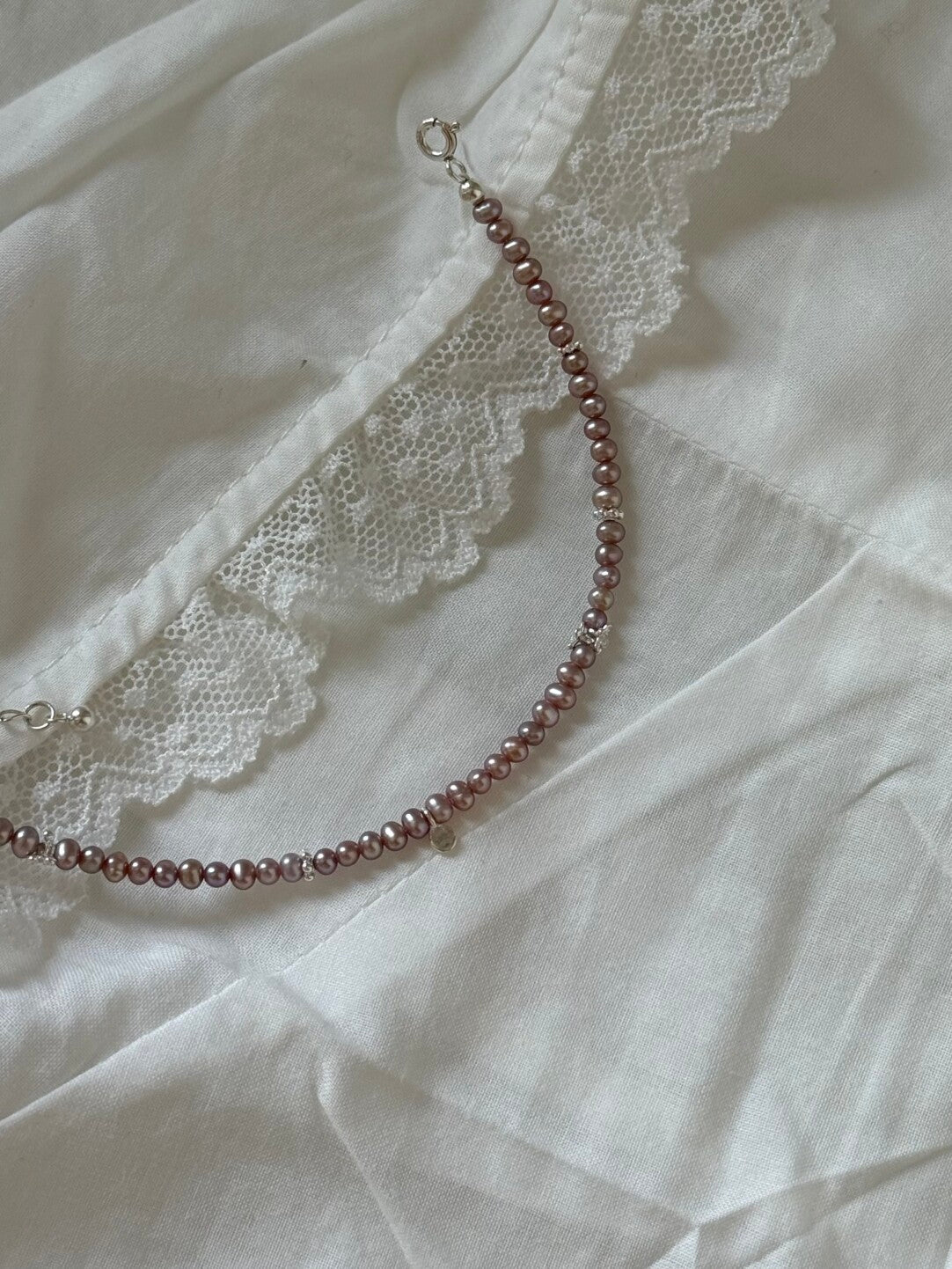 Dainty Purple Pearl Bracelet,14~ 16cm Wrist Circumference,Lumivault.