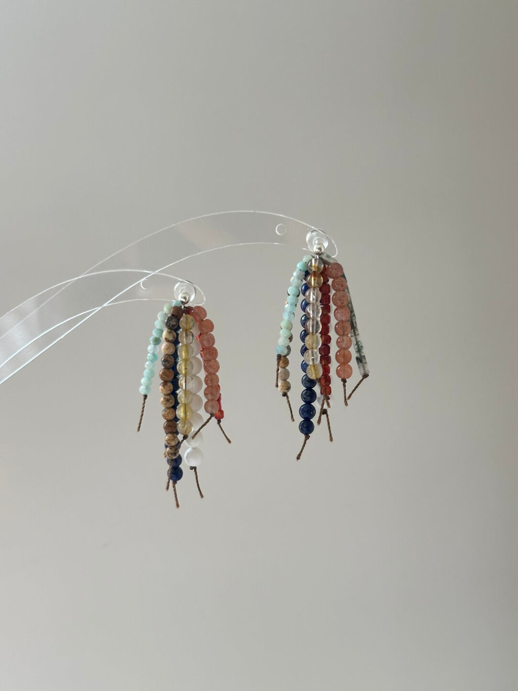 Handcrafted Natural Stone Tassel Drop Earrings,Studs,Lumivault.