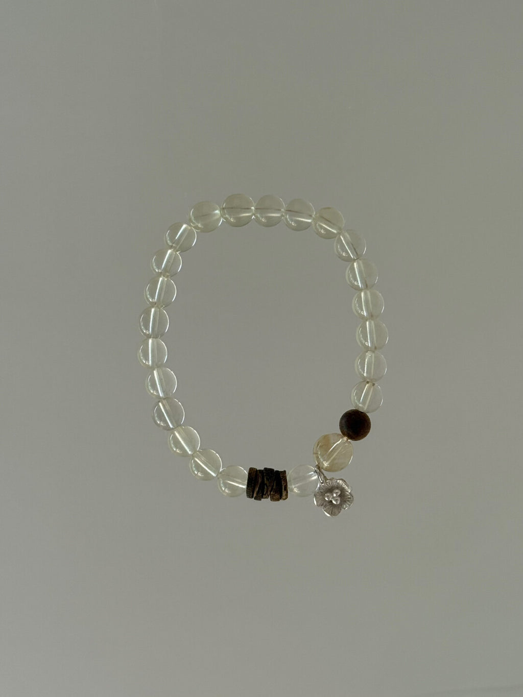 Sunny Citrine Natural Stone Silver Flower Bracelet - Lumivault