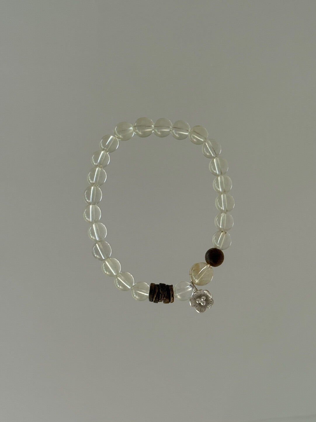 Sunny Citrine Natural Stone Silver Flower Bracelet - Lumivault