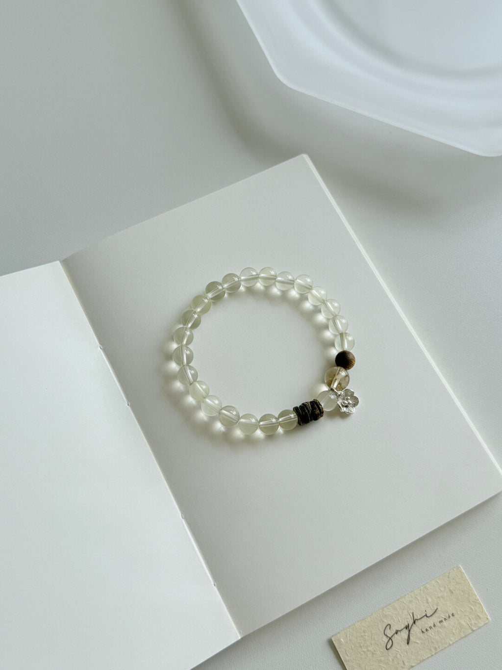 Sunny Citrine Natural Stone Silver Flower Bracelet - Lumivault