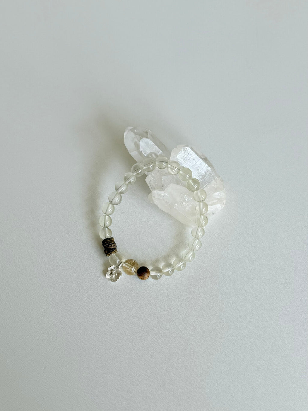 Sunny Citrine Natural Stone Silver Flower Bracelet - Lumivault