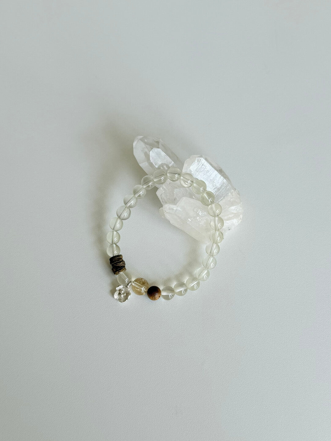Sunny Citrine Natural Stone Silver Flower Bracelet - Lumivault