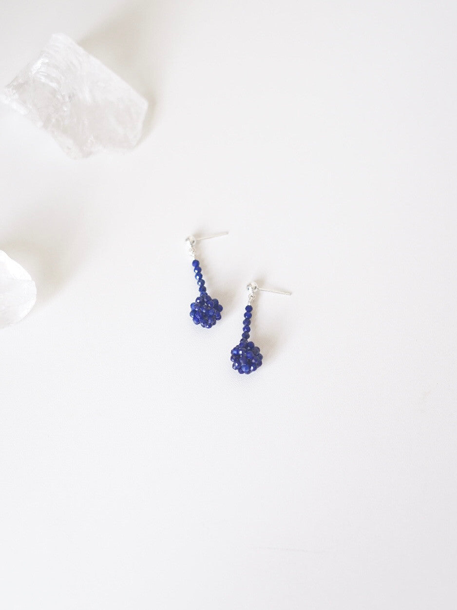 Handcrafted Lapis Lazuli Beaded Drop Earrings - Lumivault
