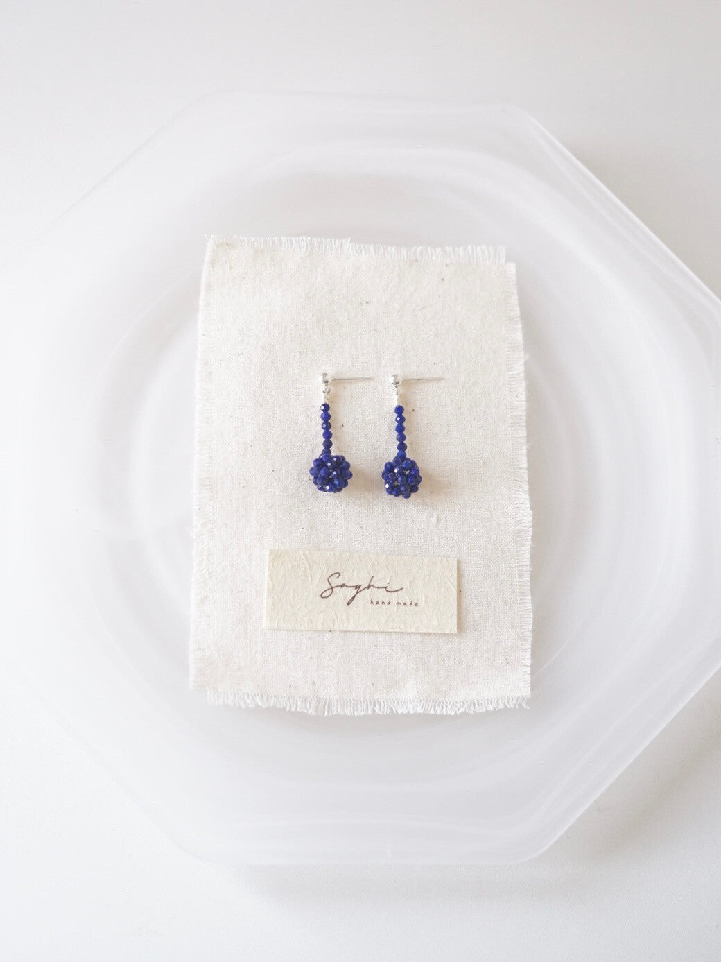 Handcrafted Lapis Lazuli Beaded Drop Earrings - Lumivault