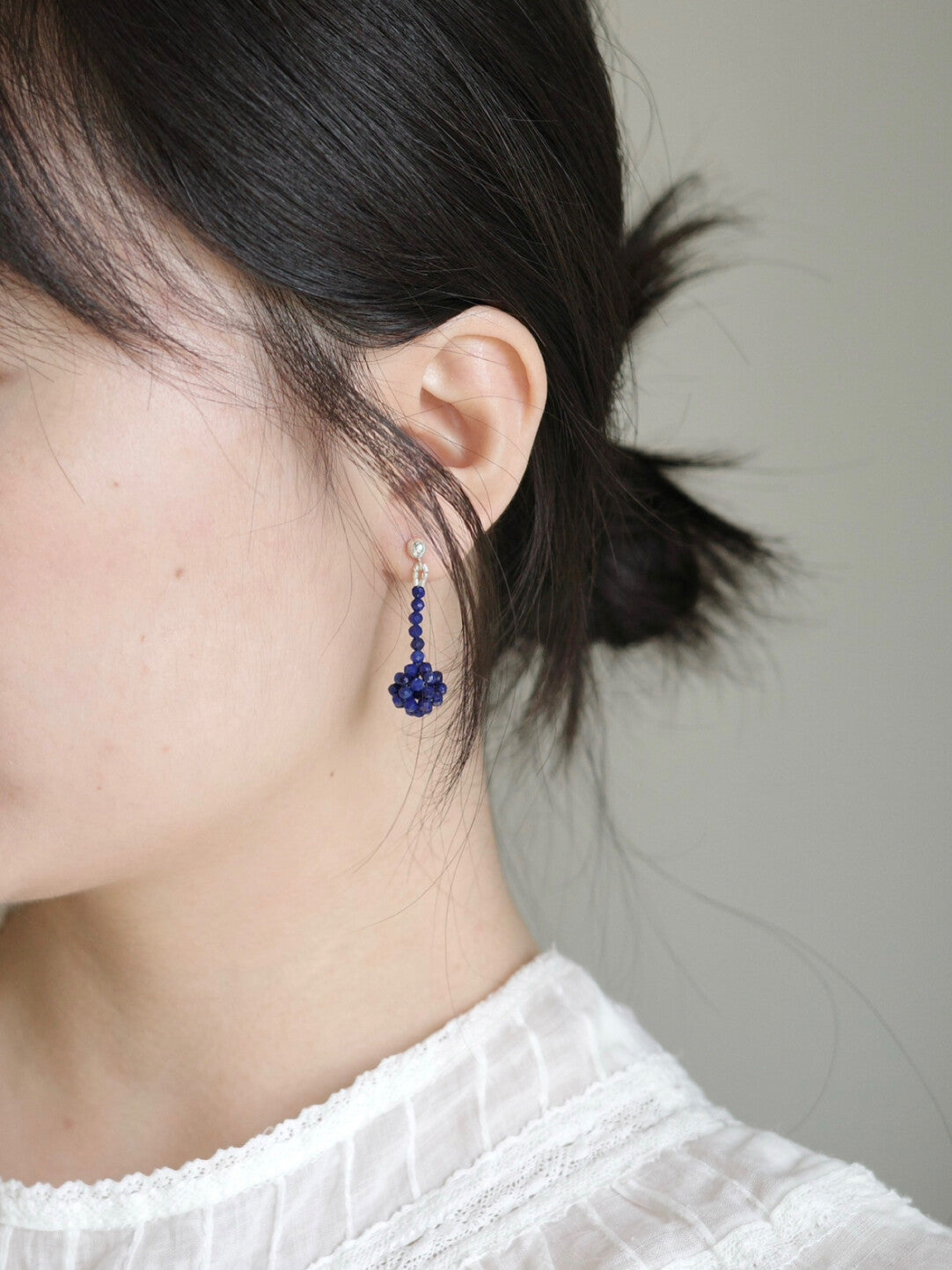 Handcrafted Lapis Lazuli Beaded Drop Earrings - Lumivault