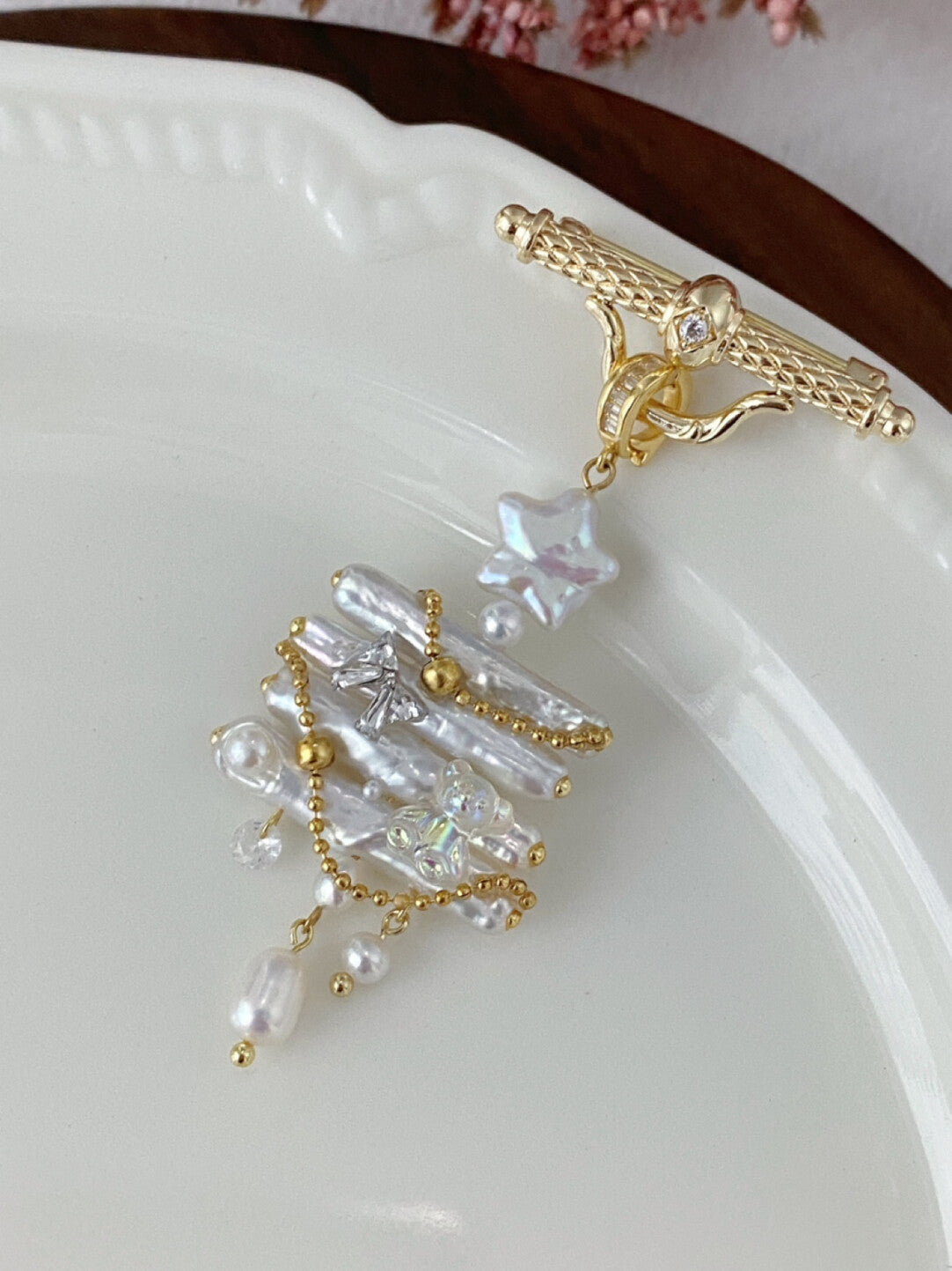 Christmas Tree Baroque Pearl Earrings