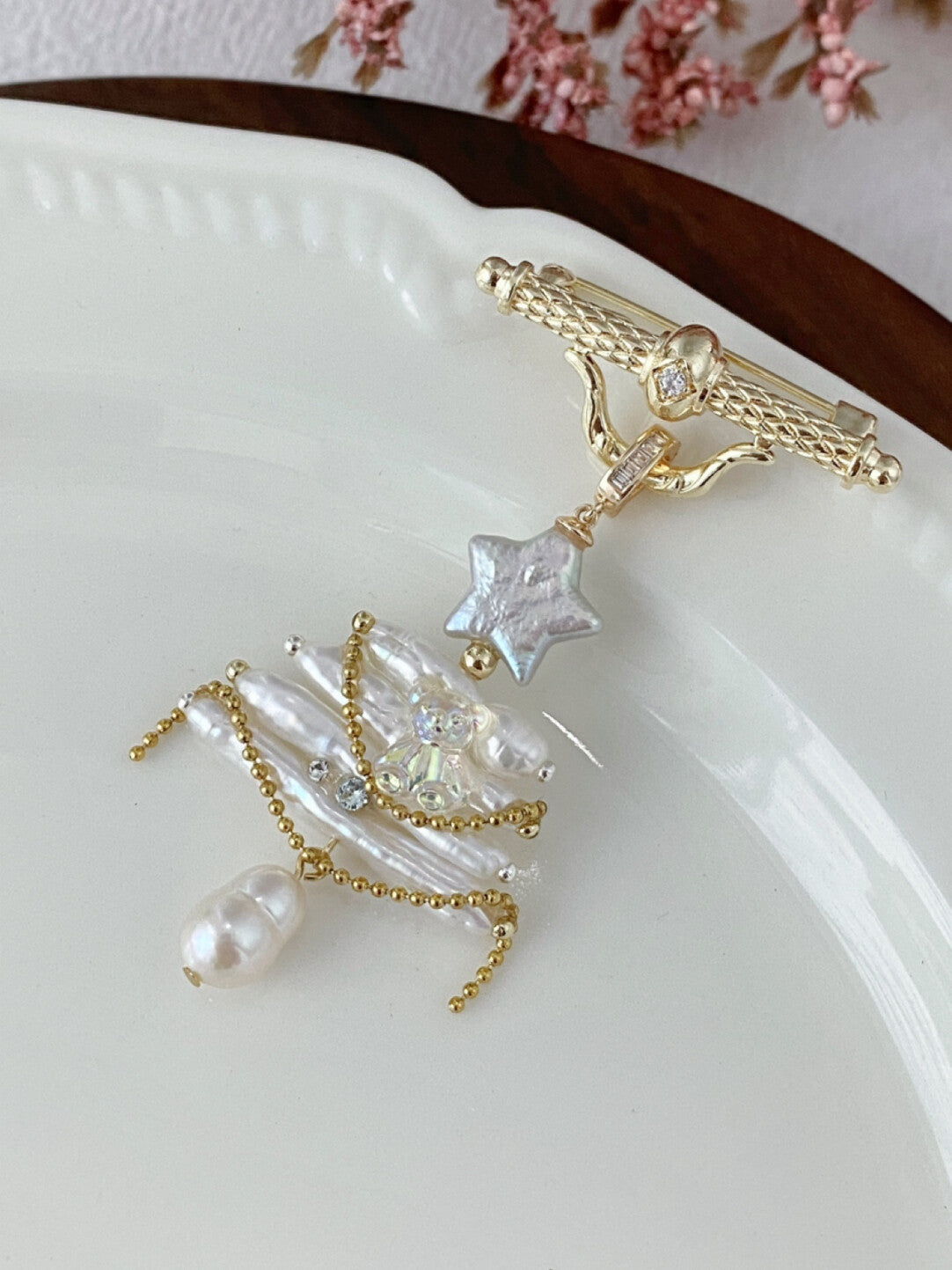 Christmas Tree Baroque Pearl Earrings