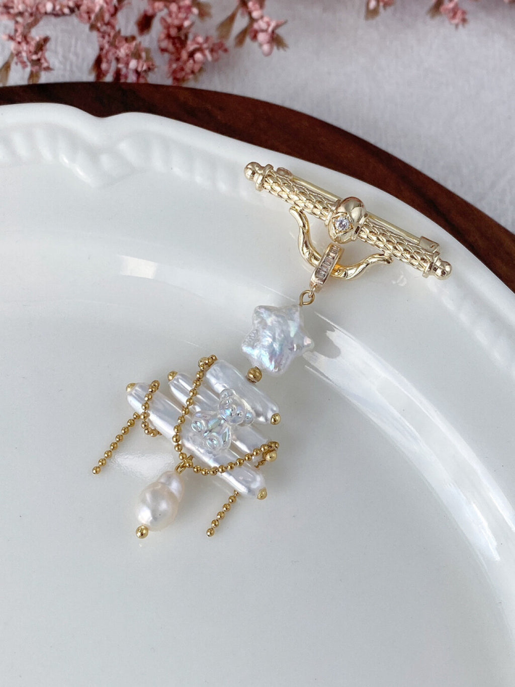 Christmas Tree Baroque Pearl Earrings,No. 29,Lumivault.