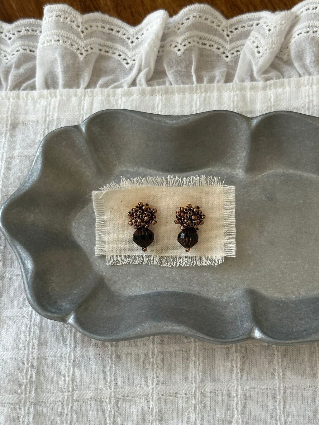 Retro Dark Czech Beads Earrings,Lumivault.