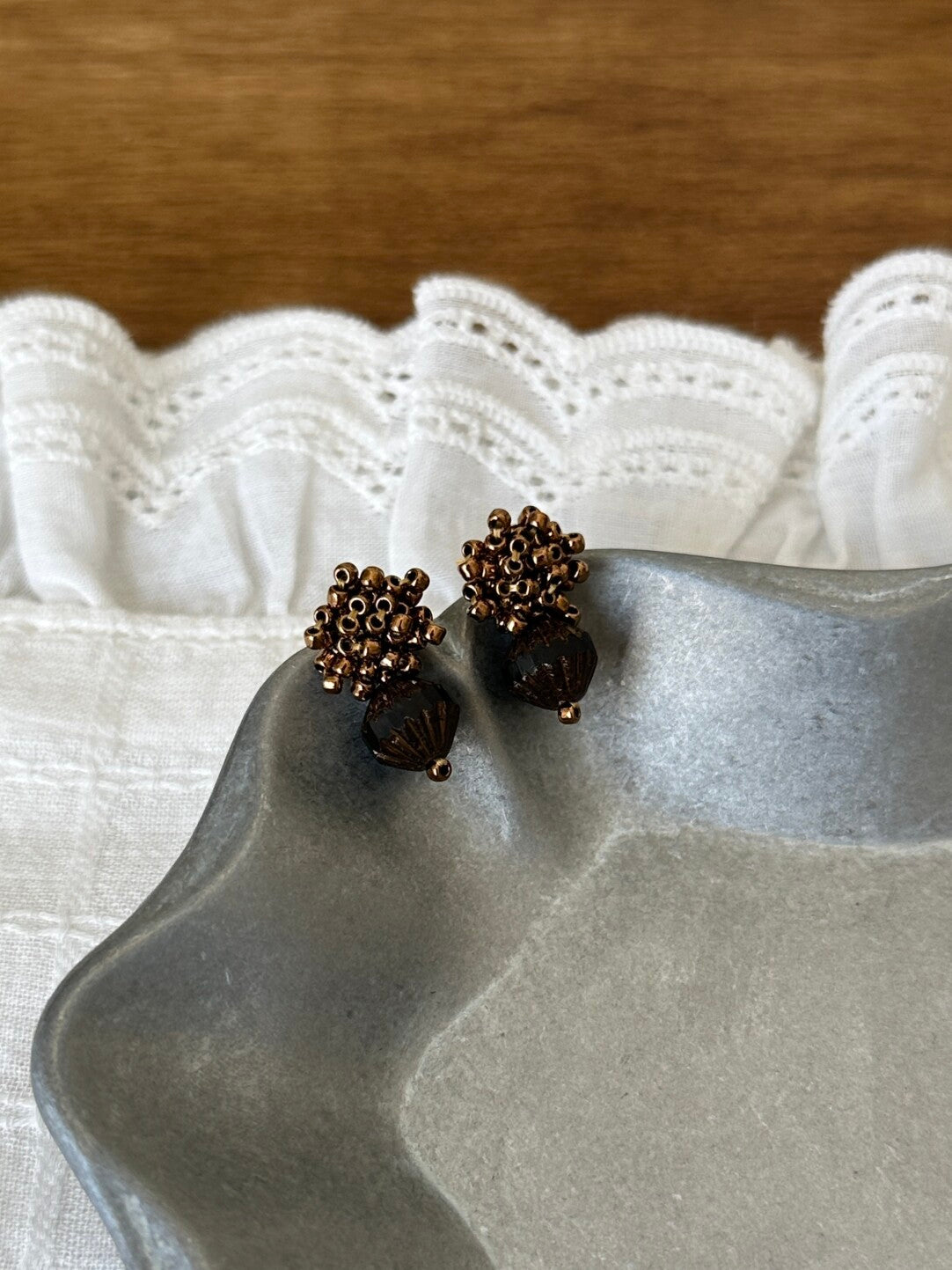 Retro Dark Czech Beads Earrings,Lumivault.