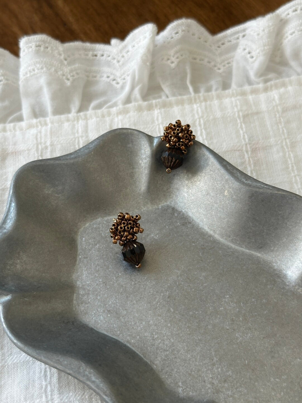 Retro Dark Czech Beads Earrings,Lumivault.