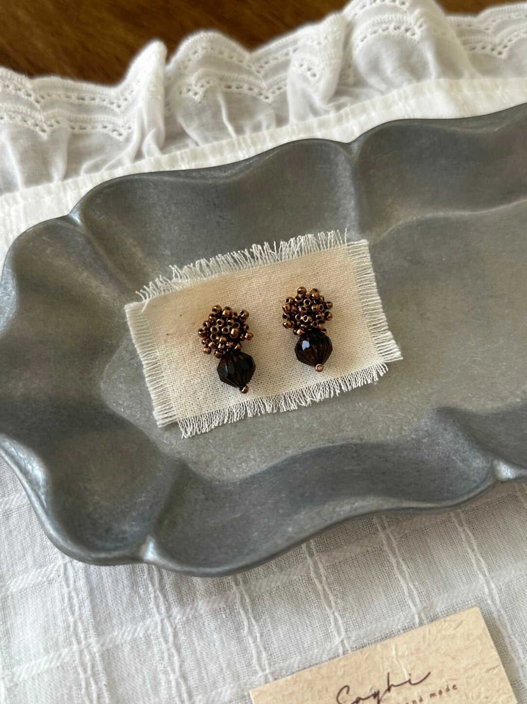 Retro Dark Czech Beads Earrings,Lumivault.