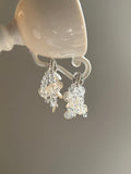 Crystal & Placuna Placenta Tassel Drop Earrings,Lumivault.