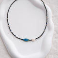 Handmade Deep Blue and Shell Necklace Bracelet,Necklace,Lumivault.