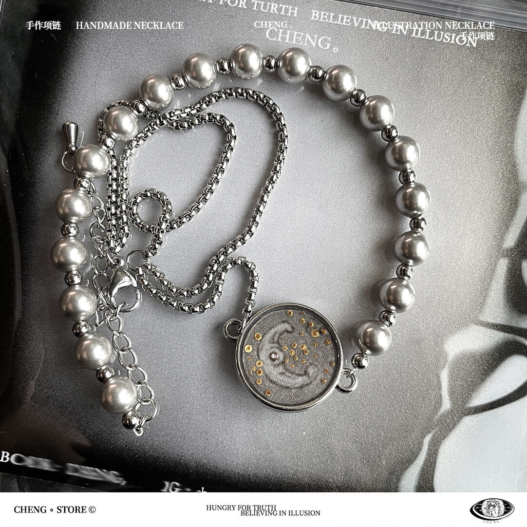 Handmade Ink Painting Elements Choker