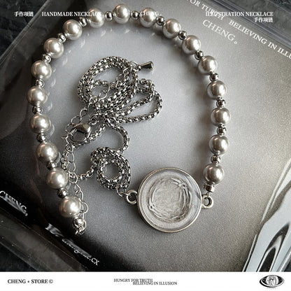 Handmade Ink Painting Elements Choker