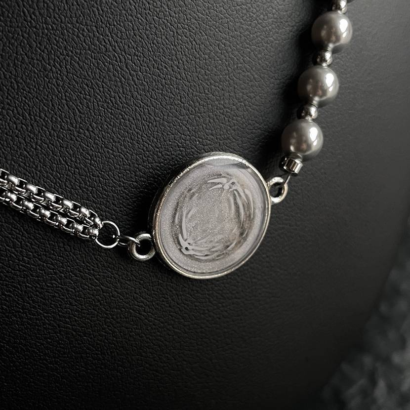 Handmade Ink Painting Elements Choker,Full Moon,Lumivault.