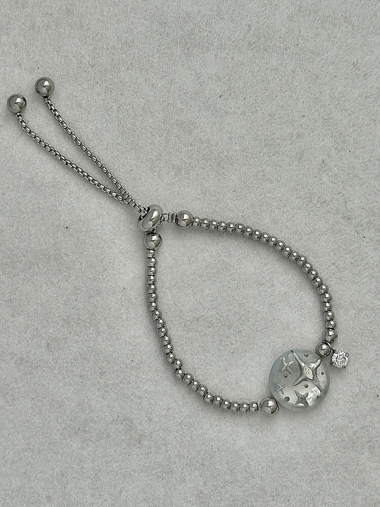 Handmade Pearl Star Bracelet,Steel Ball - Tetra,Lumivault.