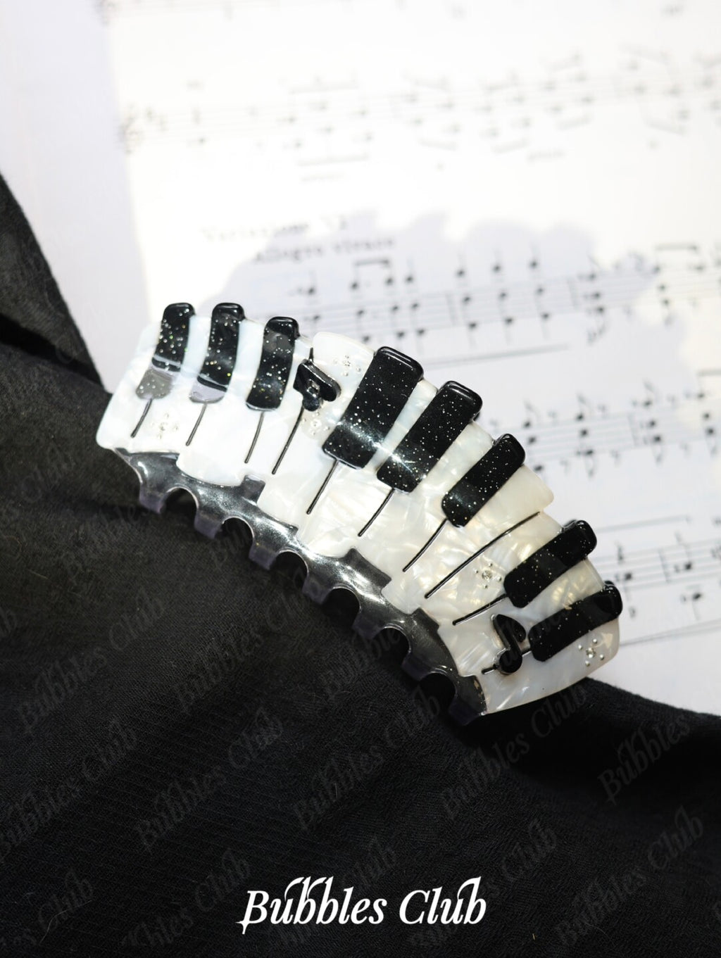 Serenade Piano Hair Clip,Key Hair Clip (Large),Lumivault.
