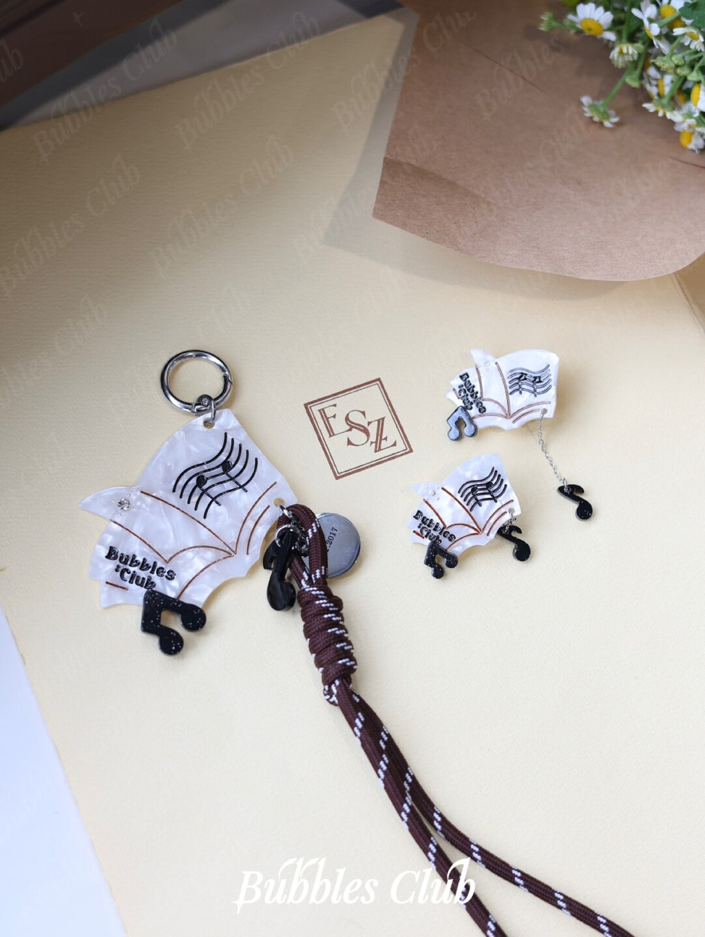 Serenade Piano Hair Clip,Sheet Music Two-Piece Sets (note stud earrings/ear clips),Lumivault.