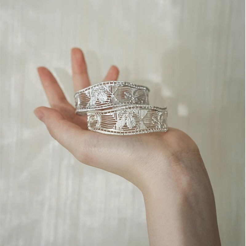 Gardenia Fiber Hollow Bracelet,Lumivault.