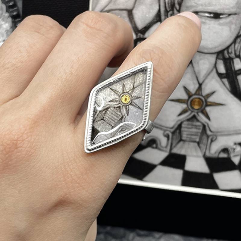 Handmade Ink Painting Elements  Ring,Stargate,Lumivault.
