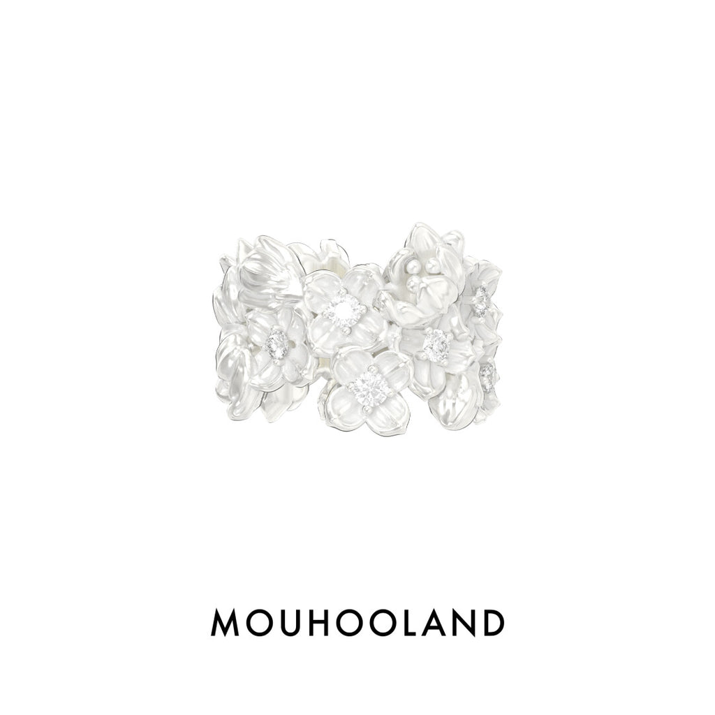 Flower Cluster Ring,#10 (perimeter: 50.5mm),Lumivault.