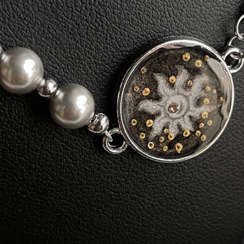 Handmade Ink Painting Elements Pearl Choker