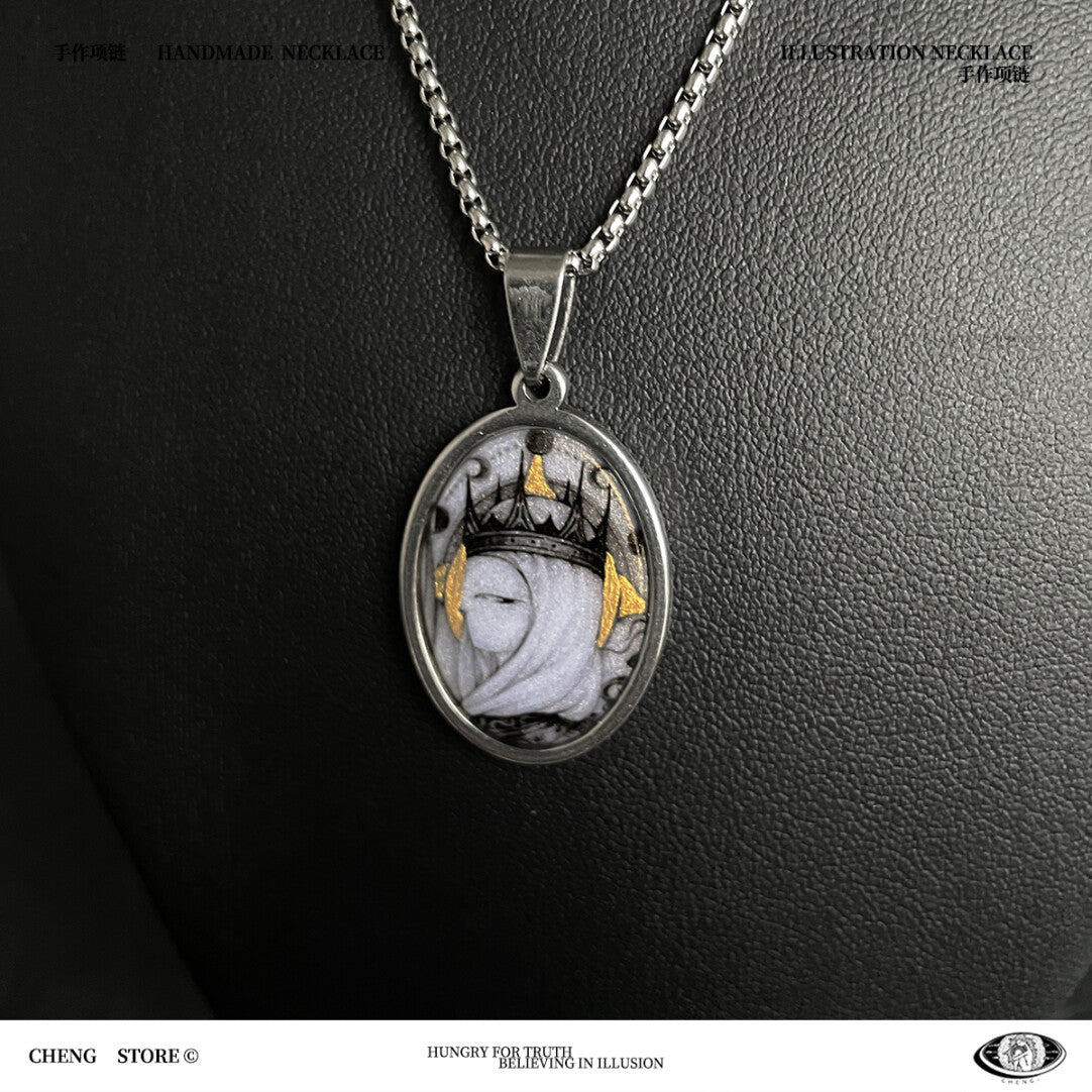 Handmade Painting Elements Necklace