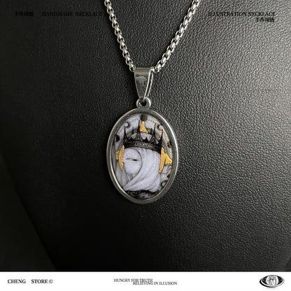 Handmade Painting Elements Necklace