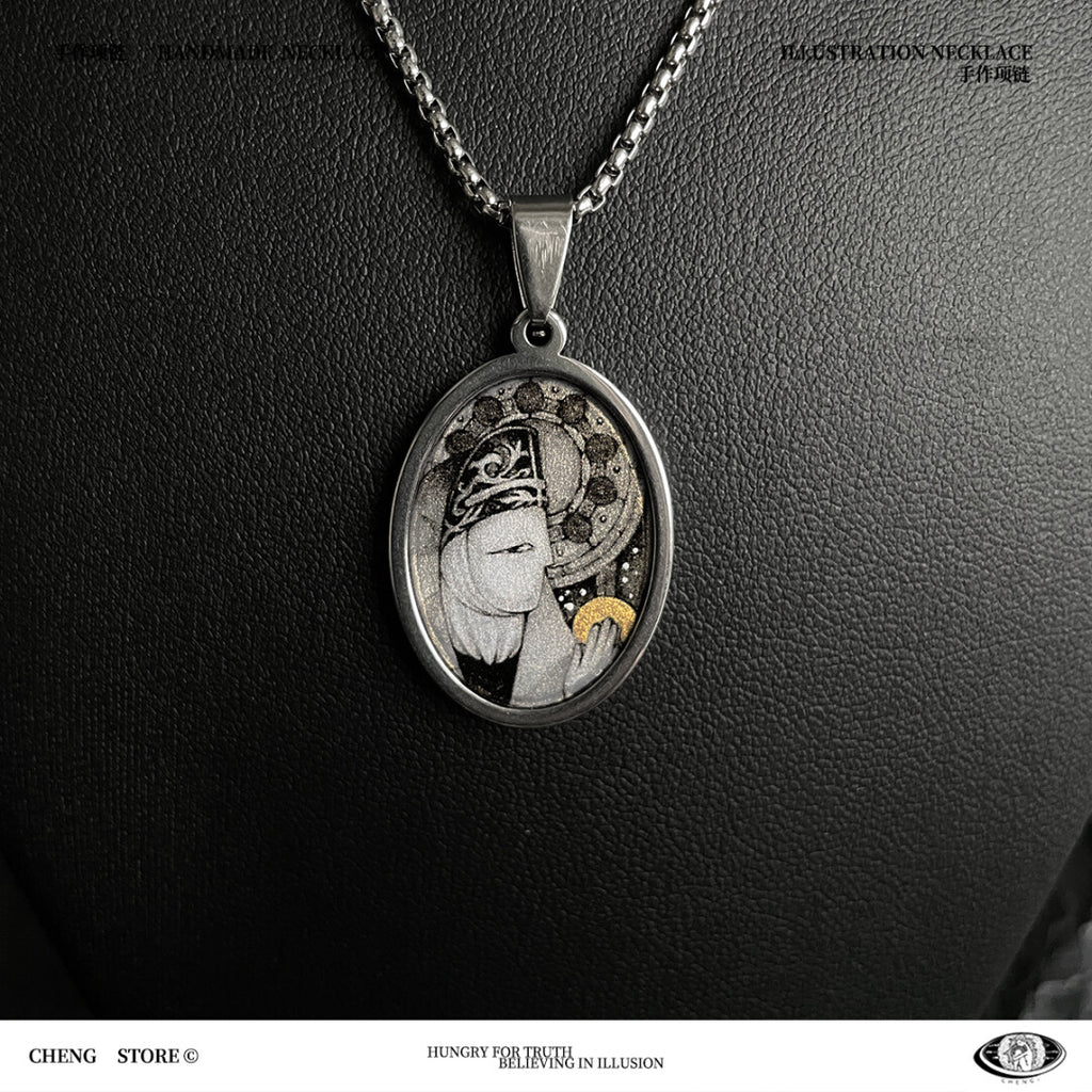 Handmade Painting Elements Necklace,Lumivault.