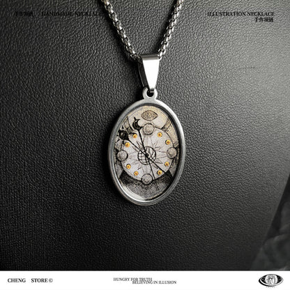 Handmade Painting Elements Necklace