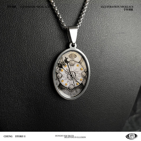 Handmade Painting Elements Necklace