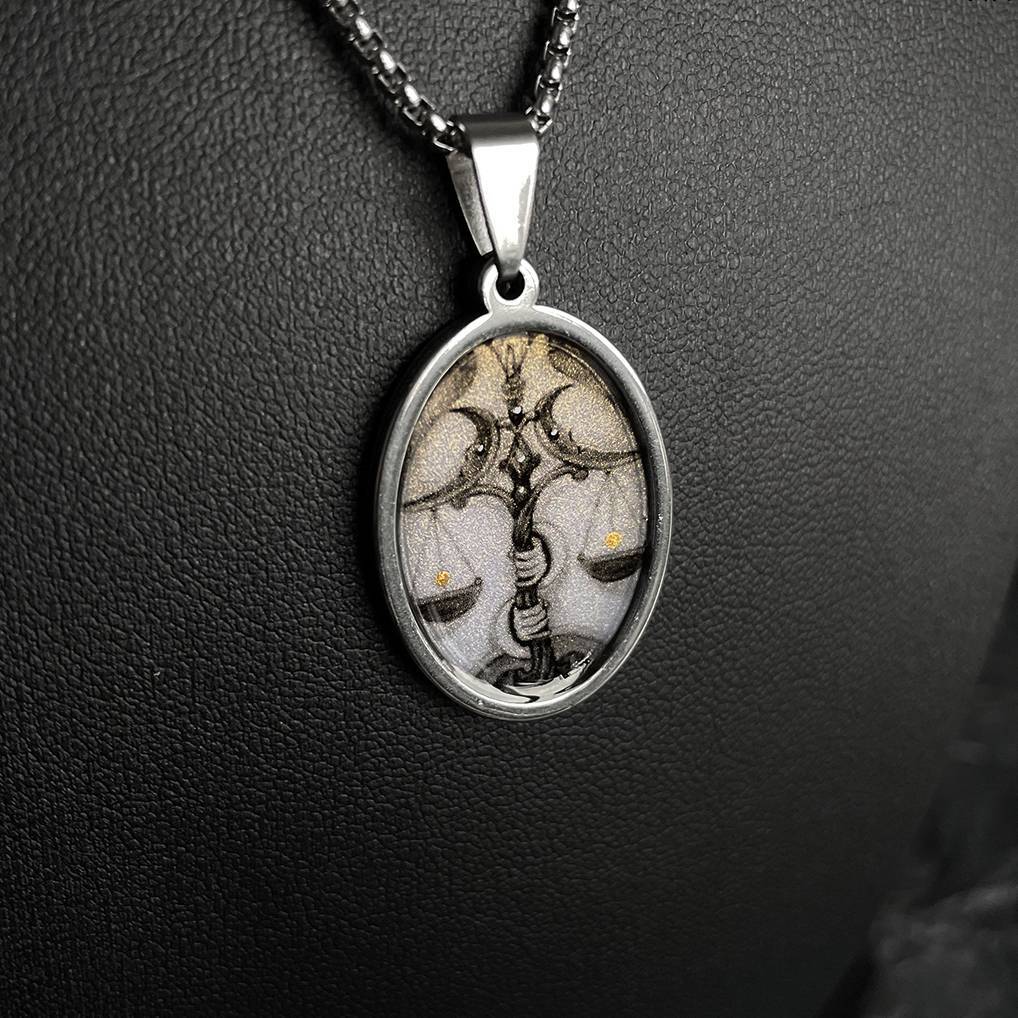Handmade Painting Elements Necklace,Cosmic Balance,Lumivault.