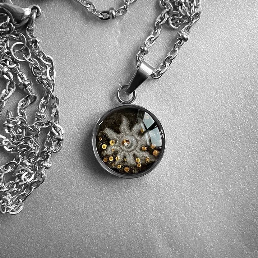 Handmade Moonlight Sunlight Necklace,Sunlight (Titanium Steel Silver),Lumivault.