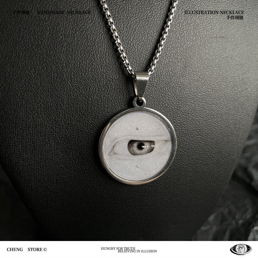 Handmade Painting Elements Round Necklace