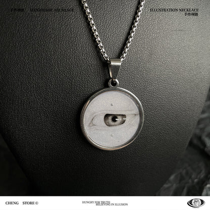 Handmade Painting Elements Round Necklace