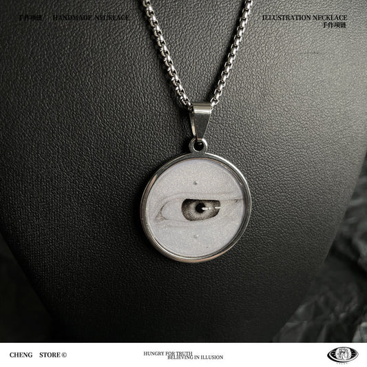 Handmade Painting Elements Round Necklace