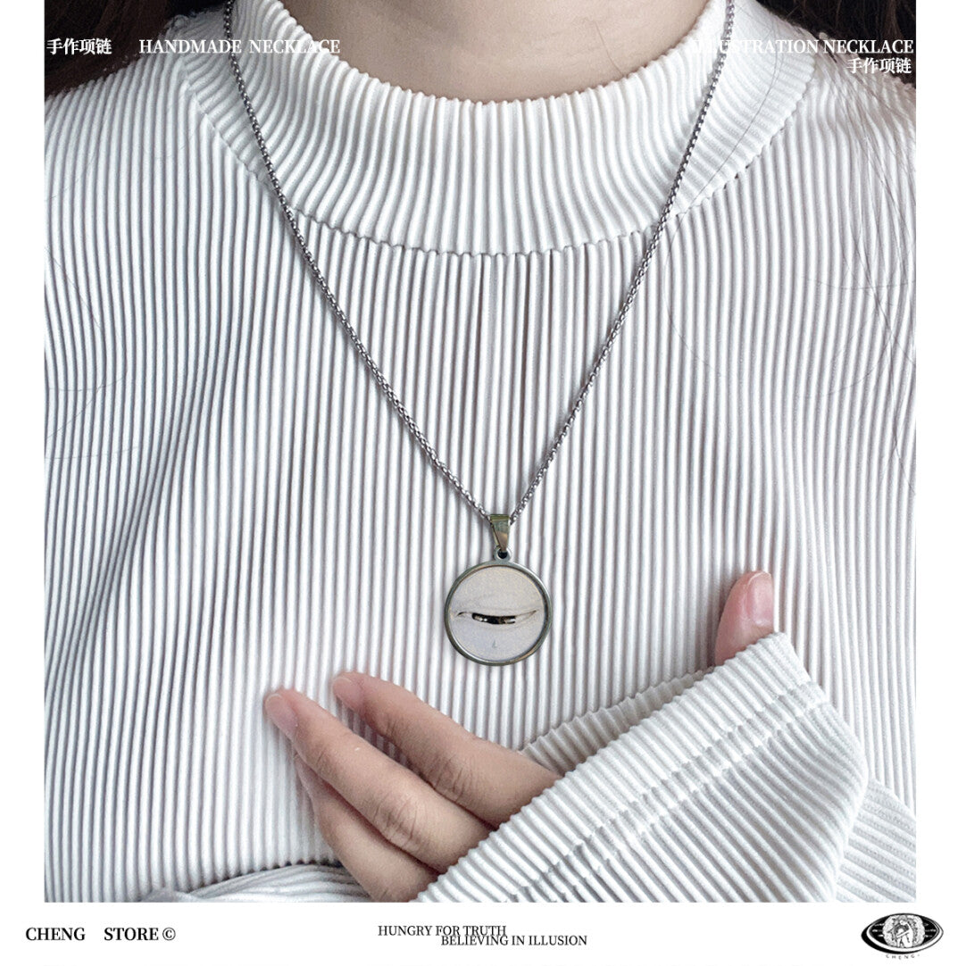 Handmade Painting Elements Round Necklace,Lumivault.