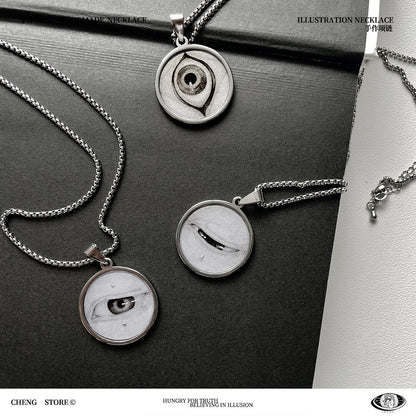 Handmade Painting Elements Round Necklace