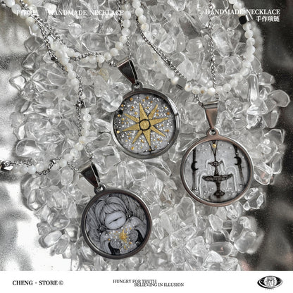 Handmade Painting Elements Double Layered Necklace