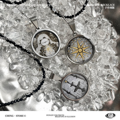 Handmade Painting Elements Double Layered Necklace