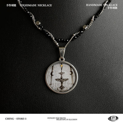 Handmade Painting Elements Double Layered Necklace