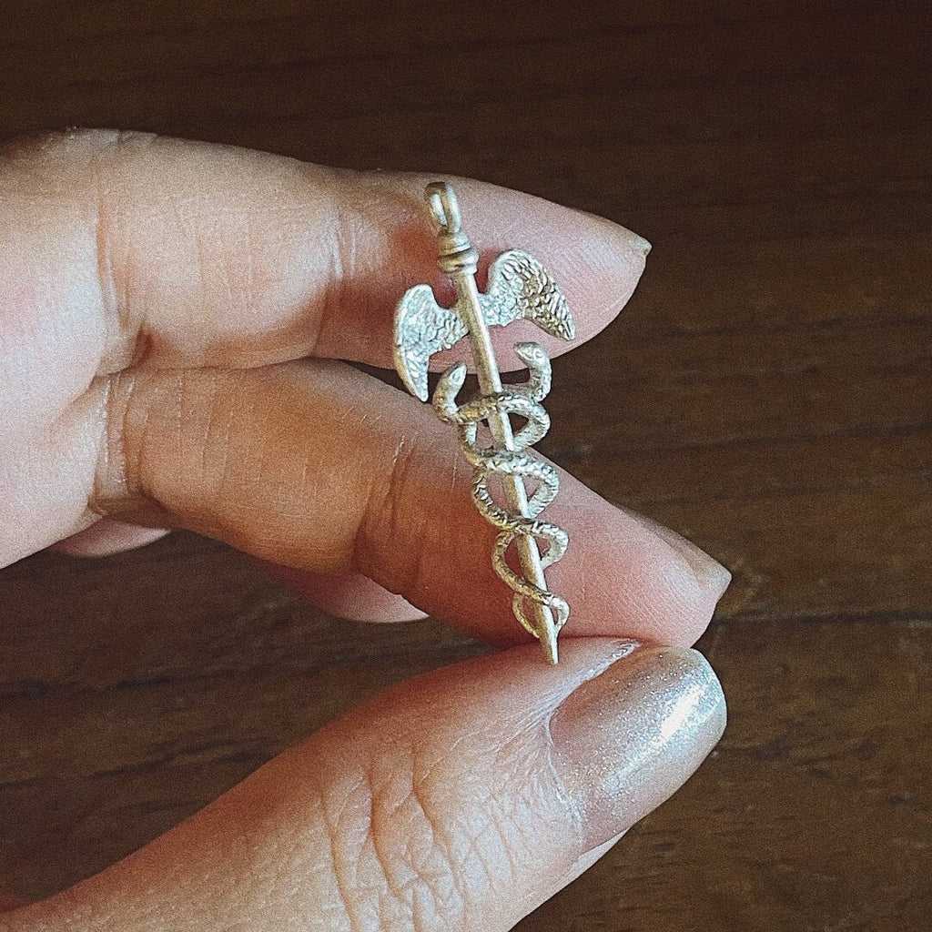 Hermes Scepter Silver Necklace,Lumivault.