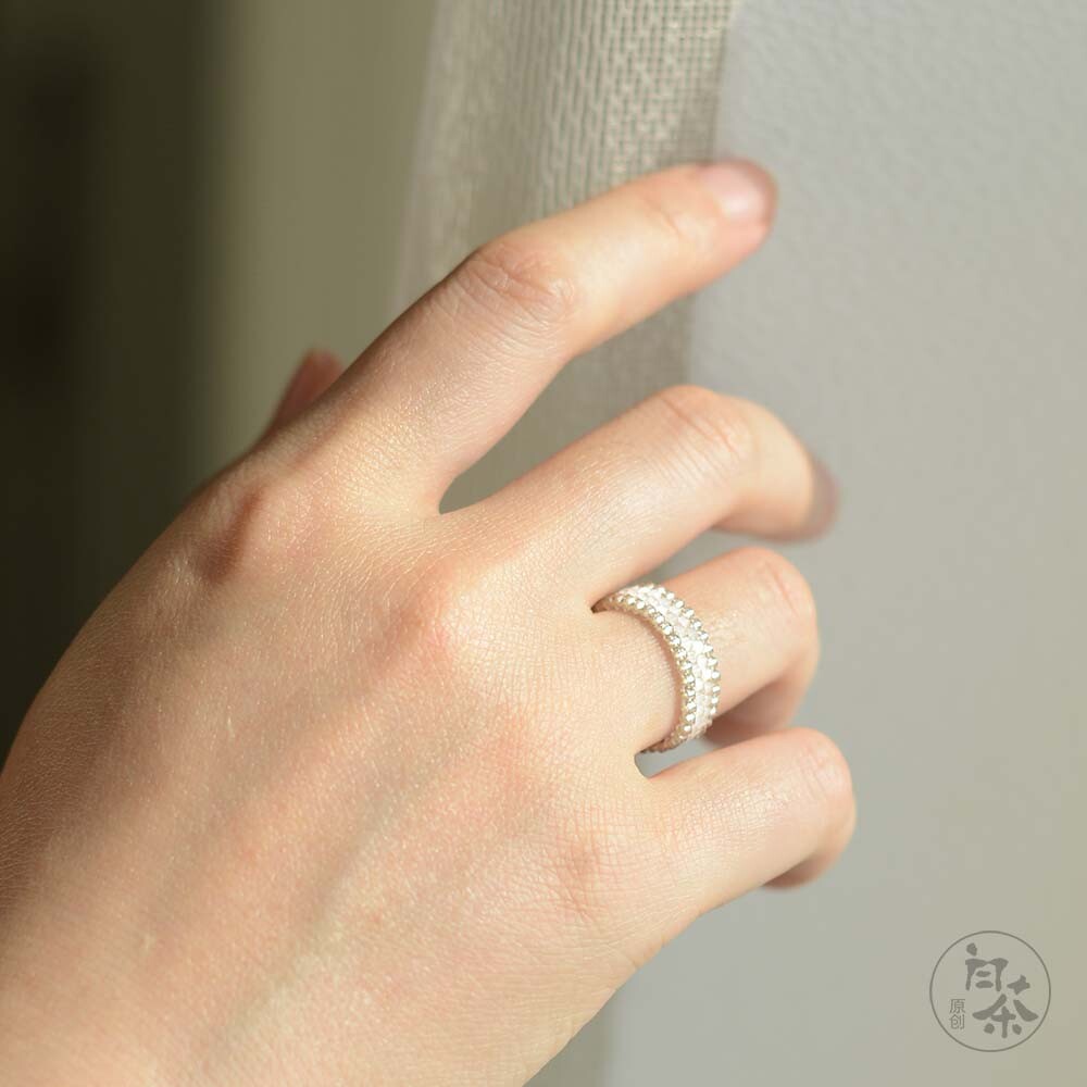 Handmade Simple Beaded Ring,12 #ring inner diameter 53mm,Lumivault.