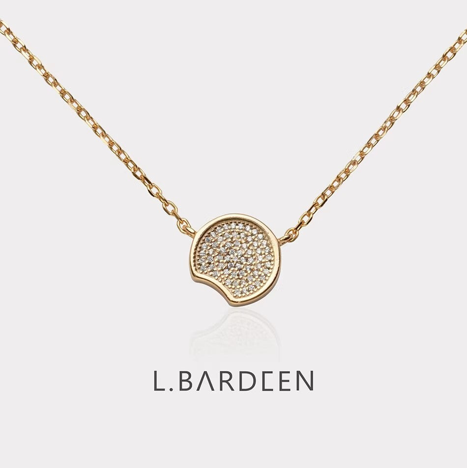 Solar Eclipse Zircon Silver Necklace,Lumivault.